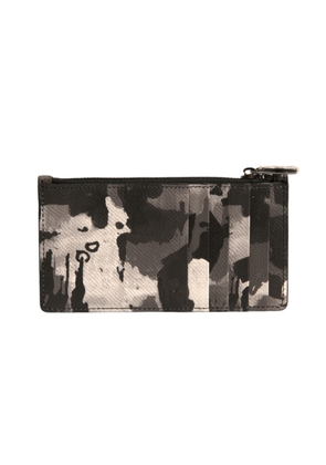 Multicolor Camouflage Logo Plaque Coin Purse Wallet