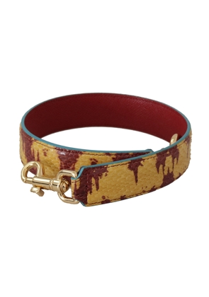 Dolce & Gabbana Yellow Red Leather Gold Tone Shoulder Strap