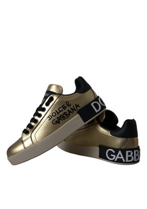 Gold Portofino Calf Leather Sneakers Women Shoes - EU36.5/US6