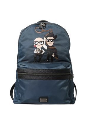 Blue Nylon #DGFamily Patch Men Backpack Bag