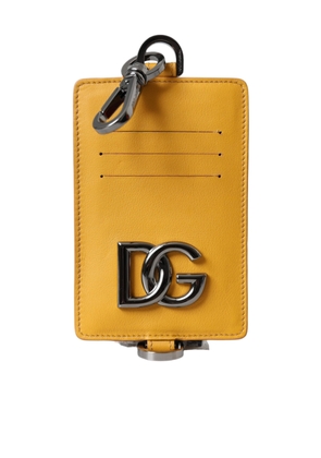 Orange Calf Leather Credit Card Holder Clip On Wallet