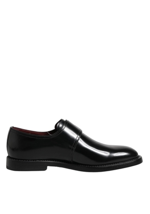 Black Leather Monk Strap Derby Formal Shoes - EU46/US13