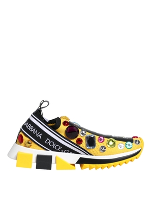 Yellow Sorrento Crystals Low Top Sneakers Shoes - EU36.5/US6