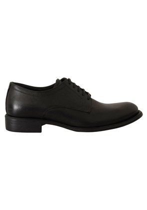 Black Lace Up Leather Men Formal Derby Shoes - EU40/US7