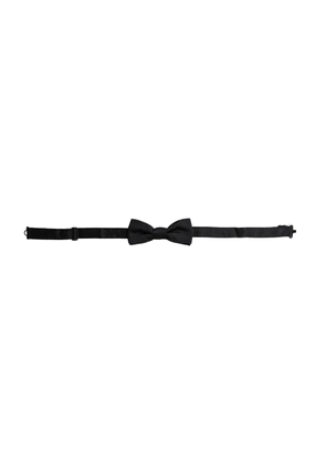 Black Silk Adjustable Neck Men Bow Tie