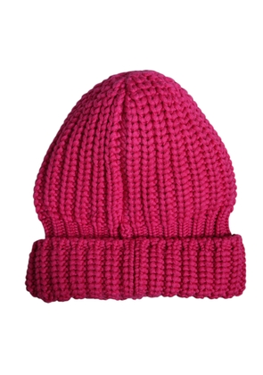 Pink Solid Wool Knitted Winter Beanie Hat
