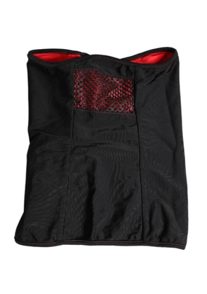 Black Nylon Knitted Neck Warmer Balaclava Scarf