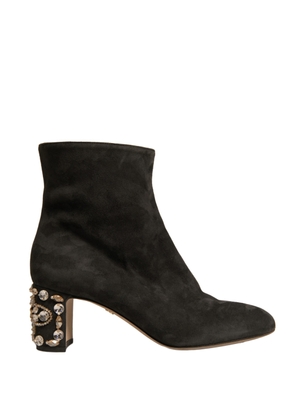 Black Embellished Heel Ankle Boots Shoes - EU39/US8.5