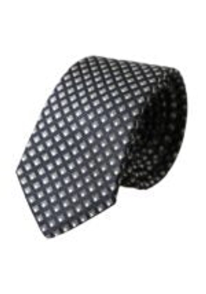 Black 100% Silk Patterned Adjustable Men Tie