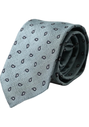 Green 100% Silk Patterned Adjustable Men Tie