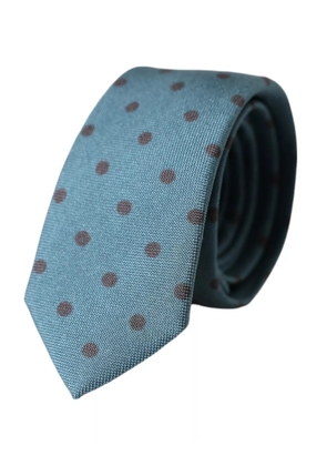 Green Black Polka Dot Silk Adjustable Men Tie