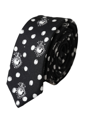Black Heart Polka Dot Adjustable Tie