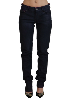 Black Low Waist Slim Fit Women Casual Denim Jeans - W26