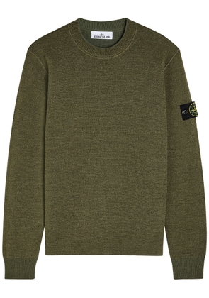 Stone Island Logo Wool-blend Jumper - Green - L