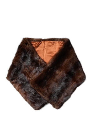Black Brown Stripe Fur Shawl Wrap Scarf