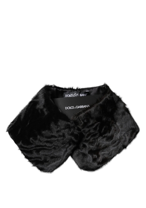 Black Lamb Fur Collar Women Neck Wrap Scarf
