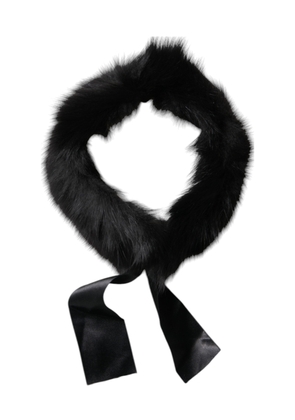 Black Fur Shoulder Collar Wrap Shawl Scarf