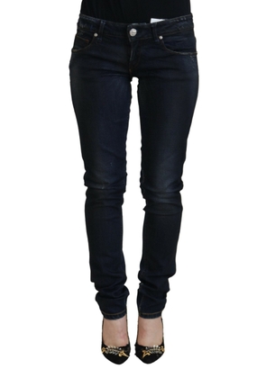 Blue Cotton Low Waist Slim Fit Women Casual Jeans - W26