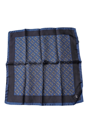 Blue Lady Bug Silk Square Handkerchief Scarf