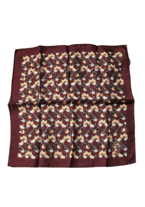 Maroon Oranges Silk Square Handkerchief Scarf