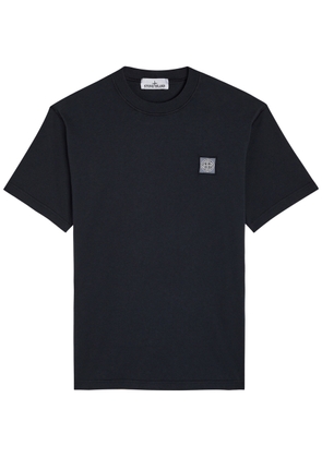 Stone Island Tonal Compass Logo Cotton T-shirt - Navy - S