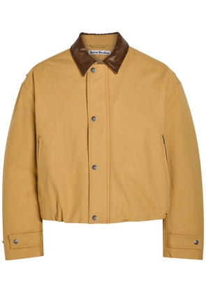 Acne Studios Opada Padded Leather-trim Cotton Jacket - Sand - 50 (IT50 / L)