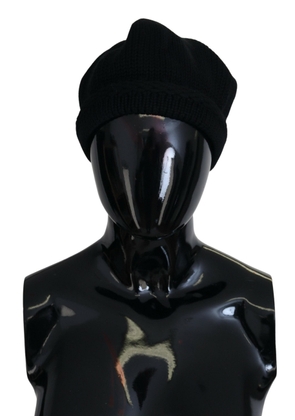Dolce & Gabbana Black Virgin Wool Women Winter Beanie Cap Hat