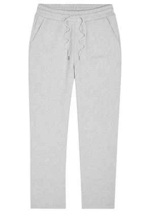 God Made Signature Logo Straight-leg Cotton Sweatpants - Grey - XL