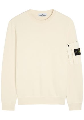 Stone Island Logo Cotton Sweatshirt - Ivory - XL