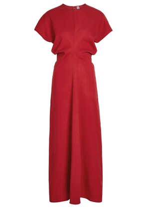 Toteme Fitted-waist Wool Midi Dress - Red - 38 (UK10 / S)