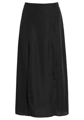 Akyn Elodie Front-slit Lyocell Skirt - Black - 8 (UK8 / S)