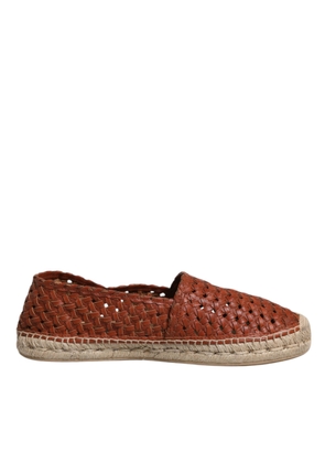Maroon Woven Leather Men Espadrille Shoes - EU41/US8