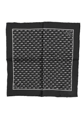 Black Sea Horse Silk Square Men Foulard Scarf