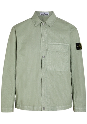 Stone Island Logo Nylon Overshirt - Sage - L