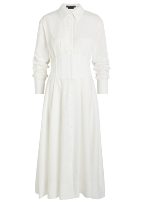 Alice + Olivia Edie Corset Jersey Midi Shirt Dress - White - 8 (UK12 / M)