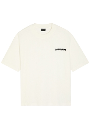 God Made Logo-embroidered Cotton T-shirt - White - S