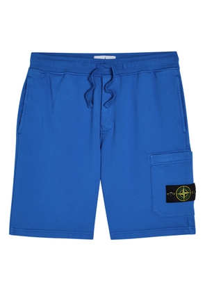 Stone Island Logo Cotton Shorts - Blue - L