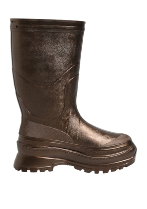 Metallic Bronze Pull On Rain Boots Shoes - EU41/US10.5