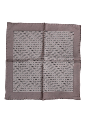 Brown Sea Horse Silk Square Foulard Scarf