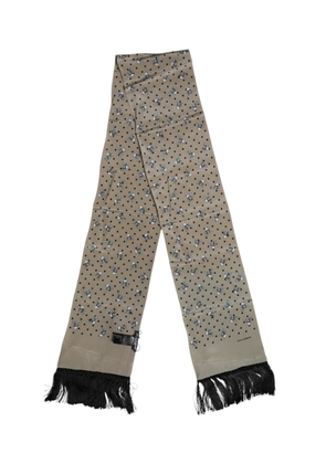 Gray Skulls Silk Fringes Men Foulard Scarf