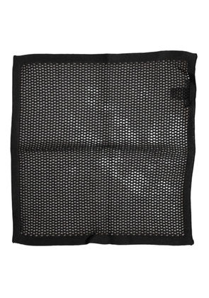 Black Patterned Cotton Square Foulard Scarf