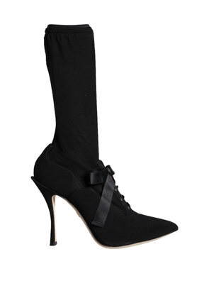 Black Stiletto Heels Mid Calf Boots Shoes - EU38.5/US8