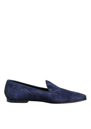 Blue Velvet DG Logo Loafers Formal Shoes - EU44/US11