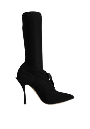 Black Stiletto Heels Mid Calf Boots Shoes - EU37/US6.5