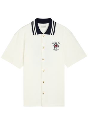 DRÔLE DE Monsieur Chemise Nfpm and Floral-embroidery Piqué Cotton Shirt - Off White - M