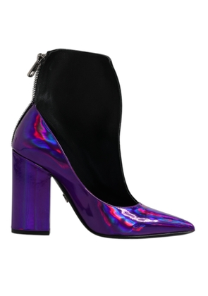 Purple Black Pointed Ankle Boots Shoes - EU36/US6