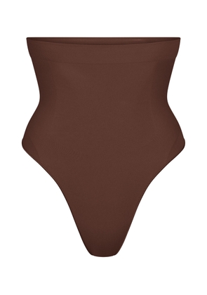 Skims Seamless Sculpt High-waisted Thong - Brown - L (UK16-18)