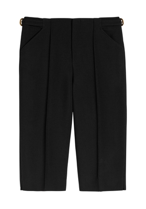 Chloe Slim-leg Wool Cropped Capri Trousers - Black - 38 (UK10 / S)