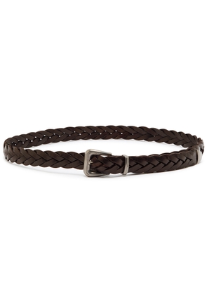 Brunello Cucinelli Braided Leather Belt - Chocolate - M