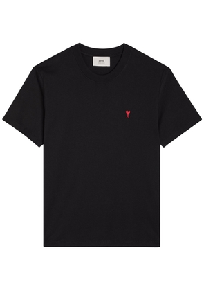 Ami Paris Logo-embroidered Cotton T-shirt - Black - L